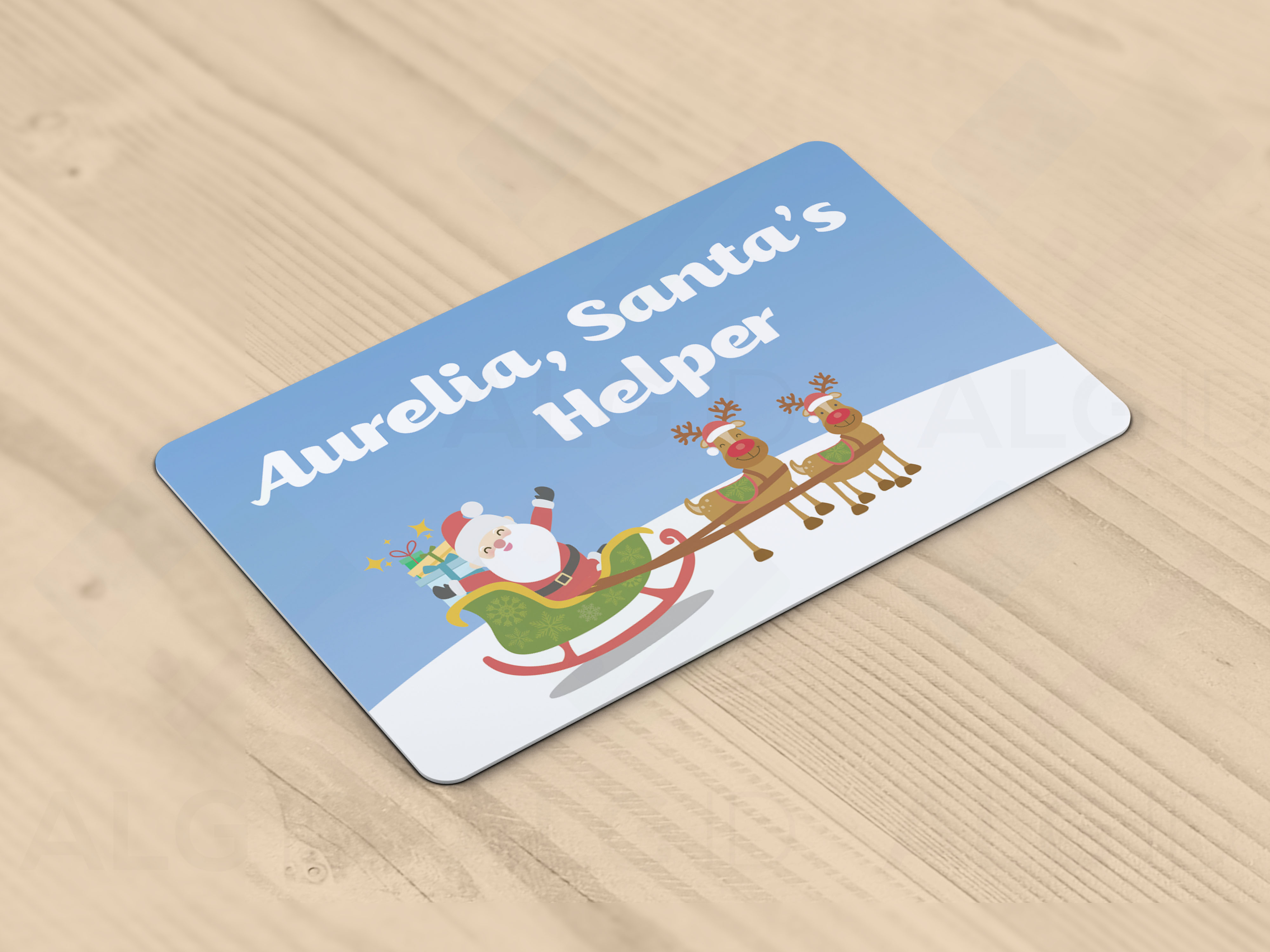 ALG ID Cards® - Personalised Christmas / Xmas Santa's Helper Card for Children - Made in Britain